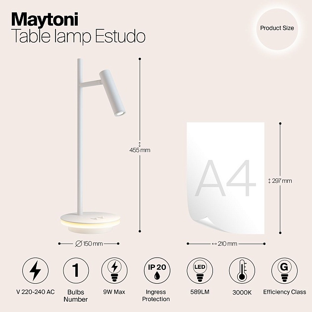 Настольная лампа Maytoni Estudo Z010TL-L8W3K Фото № 2