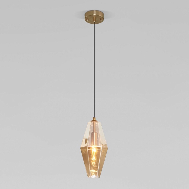 Подвесной светильник Eurosvet Prism 50236/1 янтарный Фото № 1