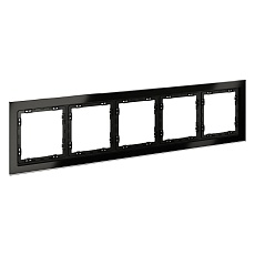 Рамка стеклянная Voltum S70 на 5 постов, (черный,стекло) VLS110508 2
