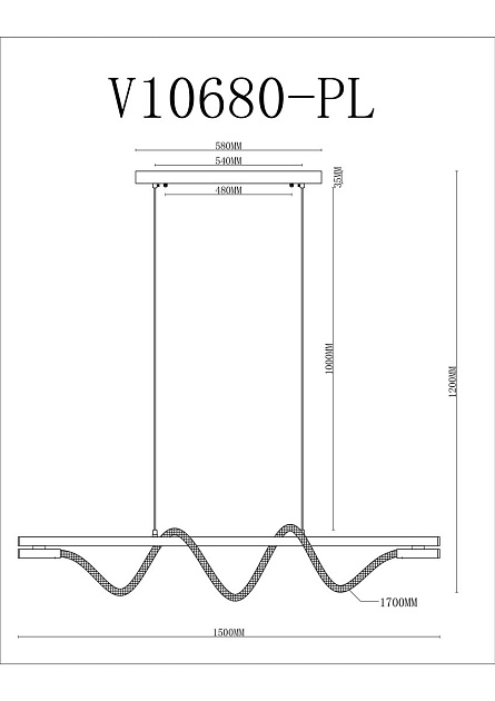 Подвесной светодиодный светильник Moderli True V10680-PL Фото № 2