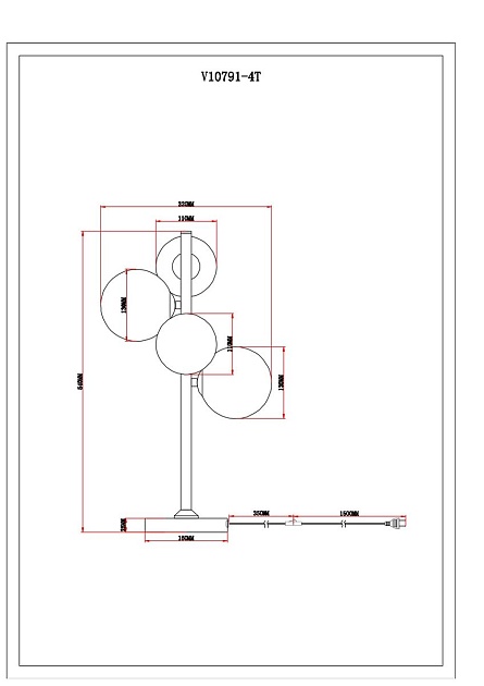 Настольная лампа Moderli Renny V10791-4T Фото № 2