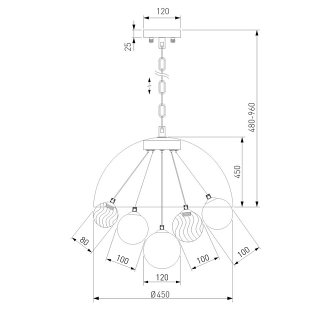 Подвесной светильник Eurosvet Anait 30178 хром Фото № 2