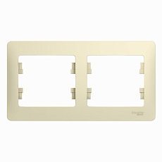 Рамка 2-постовая Systeme Electric Glossa бежевая GSL000202