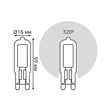 Лампа светодиодная Gauss G9 3.5W 4100K прозрачная 107809203 5