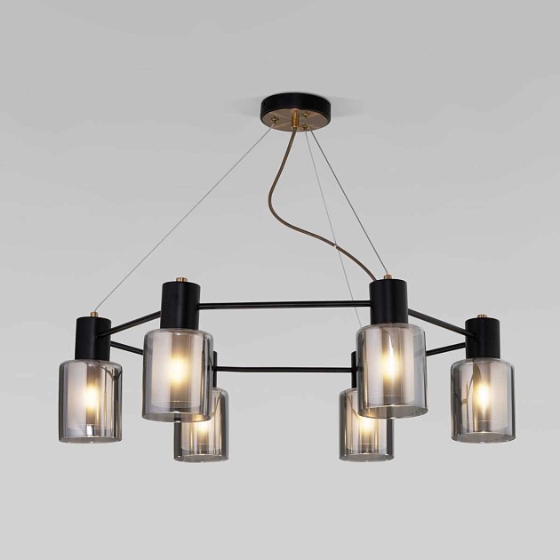 Подвесная люстра Eurosvet Notion 70219/6 черный/античная бронза Фото № 1