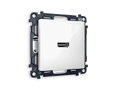 Комплект механизма розетки HDMI 2.0 AMBRELLA VOLT ALFA Белый глянец 40V/500mA 2.0GHz 5-18Gbit/s QUANT (AP1140, VM222) MA114010