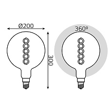 Лампа светодиодная филаментная Gauss E27 8W 2400K золотая 154802008 4