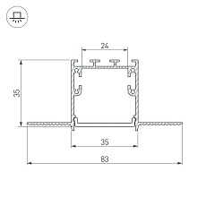 Встраиваемый профиль Arlight SL-Linia32-Fantom-3000 Anod 036225 1