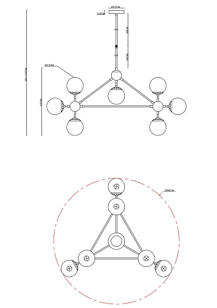 Подвесная люстра Arte Lamp Bolla A1664SP-10BK Фото № 2