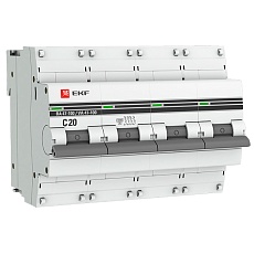 Автоматический выключатель 4P 20А (C) 10kA ВА 47-100 EKF PROxima mcb47100-4-20C-pro