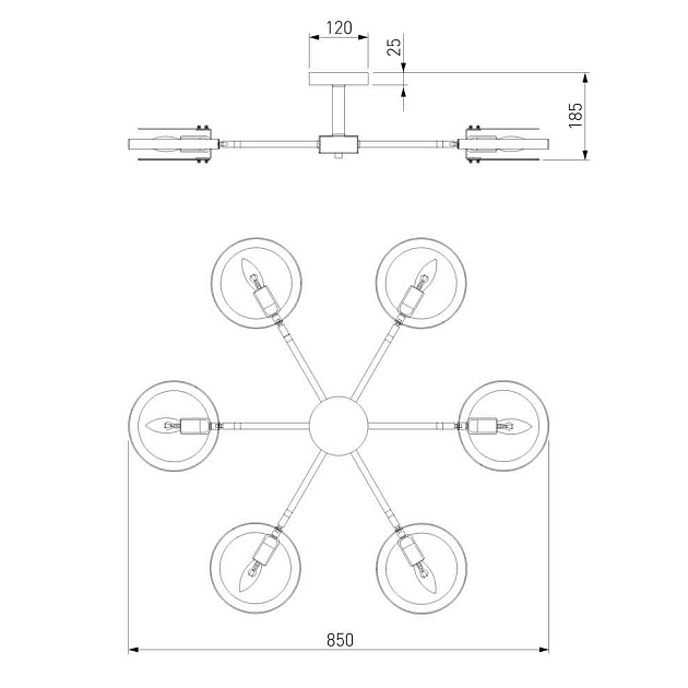 Потолочная люстра Eurosvet Gallo 70121/6 белый изображение 3 Потолочная люстра Eurosvet Gallo 70121/6 белый Фото № 3