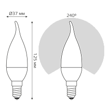Лампа светодиодная Gauss E14 6W 4100K матовая 34126 1