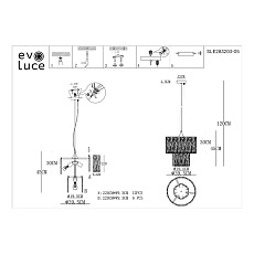 Подвесная люстра Evoluce Rida SLE283203-05 1