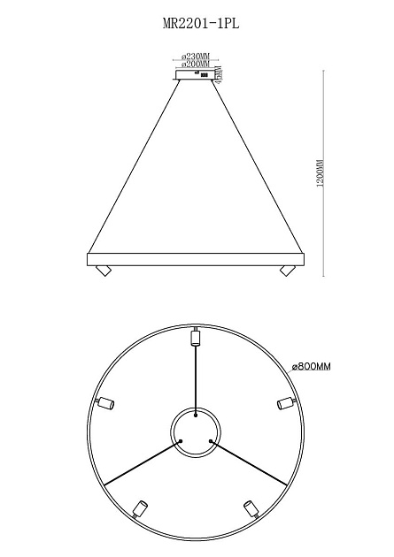 Подвесная светодиодная люстра MyFar James MR2201-1PL Фото № 2