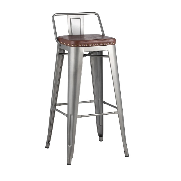 Барный стул Tolix Soft серебристый LF630A GREY 7083+PU7002 изображение 1 Барный стул Tolix Soft серебристый LF630A GREY 7083+PU7002 Фото № 1