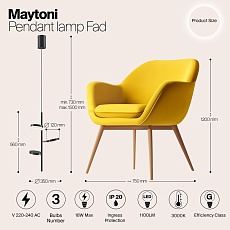 Подвесная светодиодная люстра Maytoni Fad MOD070PL-L18B3K 1