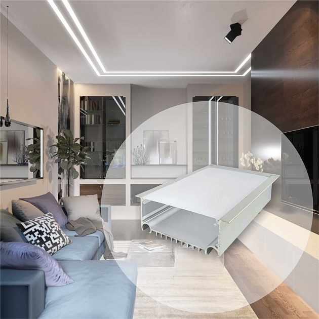 Профиль врезной с рассеивателем серебро 2м. Apeyron 08-29 изображение 11 Профиль врезной с рассеивателем серебро 2м. Apeyron 08-29 Фото № 11