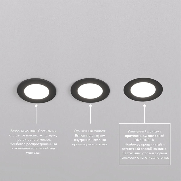 Встраиваемый светильник Denkirs Port DK3101-BK Фото № 4
