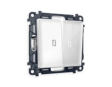 Комплект механизма 2-кл выключателя AMBRELLA VOLT с подсветкой 5600K ALFA Белый глянец QUANT (AP1040, VM115, G14W)