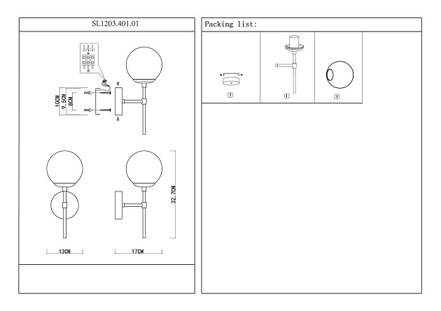 Бра ST Luce Limano SL1203.401.01 Фото № 2