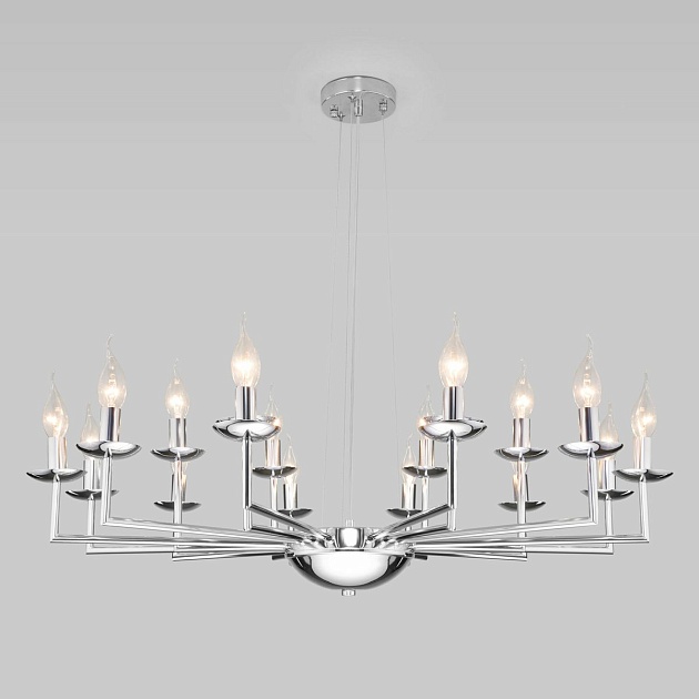 Подвесная люстра Eurosvet Cariso 60150/18 хром изображение 1 Подвесная люстра Eurosvet Cariso 60150/18 хром Фото № 1