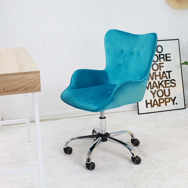 Поворотное кресло AksHome Bella бирюзовый, велюр 61454 Фото № 7