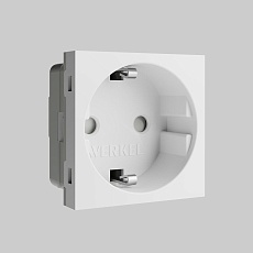 Модульная розетка с заземлением и шторками Werkel белый W1171160 4690389211744