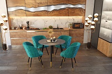 Обеденная группа Sheffilton SHT-DS220 мрам.прем.тем./альп.берюз./чер. муар/зол 8650274101 4