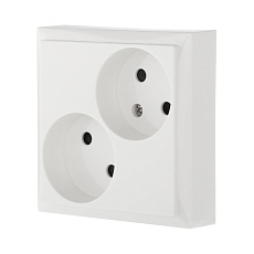 Розетка LK Studio двойная без з/к, со шторками (белый) LK80 843604-1 1