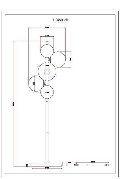 Торшер Moderli Renny V10799-5F Фото № 2