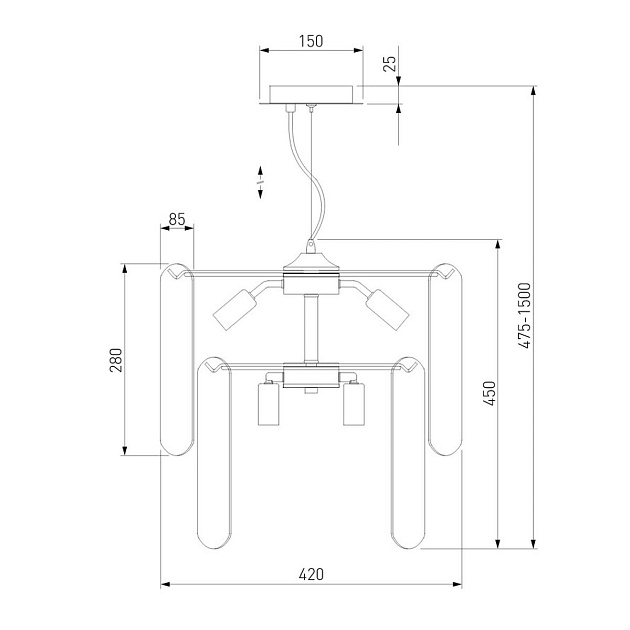 Подвесная люстра Eurosvet Claire 60170/8 золото Smart изображение 2 Подвесная люстра Eurosvet Claire 60170/8 золото Smart Фото № 2