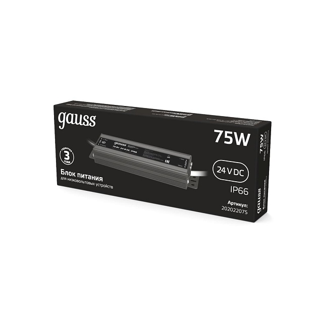 Блок питания Gauss 75W 24V IP66 202022075 Фото № 5