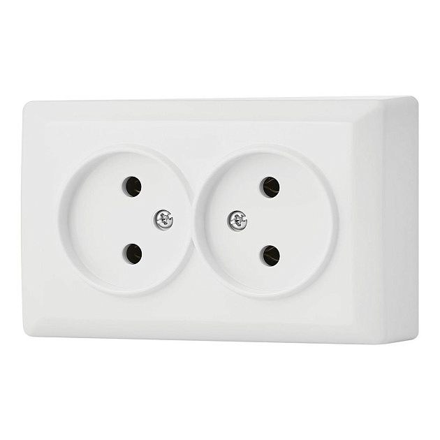 Розетка двойная 2P Vesta-Electric Mega белый FRZ00030201BEL изображение 1 Розетка двойная 2P Vesta-Electric Mega белый FRZ00030201BEL Фото № 1