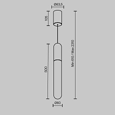 Подвесной светодиодный светильник Maytoni Technical Mist P101PL-L500-12W3K-BS 1