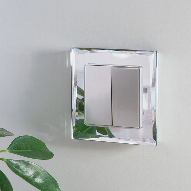 Выключатель двухклавишный Werkel серебряный W1120006 4690389155789 изображение 5 Выключатель двухклавишный Werkel серебряный W1120006 4690389155789 Фото № 5