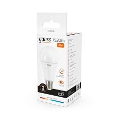 Лампа светодиодная Gauss E27 20W 3000K матовая 23219 2
