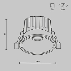 Встраиваемый светильник Maytoni Technical Downlight Round DL058-7W2.7K-B 1