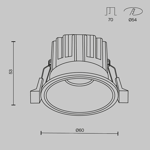 Встраиваемый светильник Maytoni Technical Downlight Round DL058-7W2.7K-B изображение 2 Встраиваемый светильник Maytoni Technical Downlight Round DL058-7W2.7K-B Фото № 2