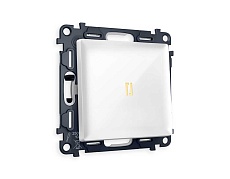 Комплект механизма 1-кл проходного выключателя AMBRELLA VOLT с подсветкой 3200K ALFA Белый глянец QUANT (AP1020, VM105, G22Y)