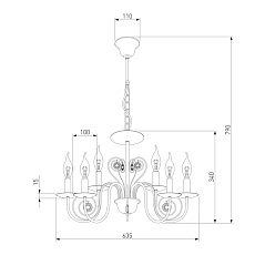 Подвесная люстра Eurosvet 60018/6 белый с золотом 1