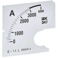 Шкала сменная для амперметра Э47 3000/5А класс точности 1,5 72х72мм IEK IPA10D-SC-3000