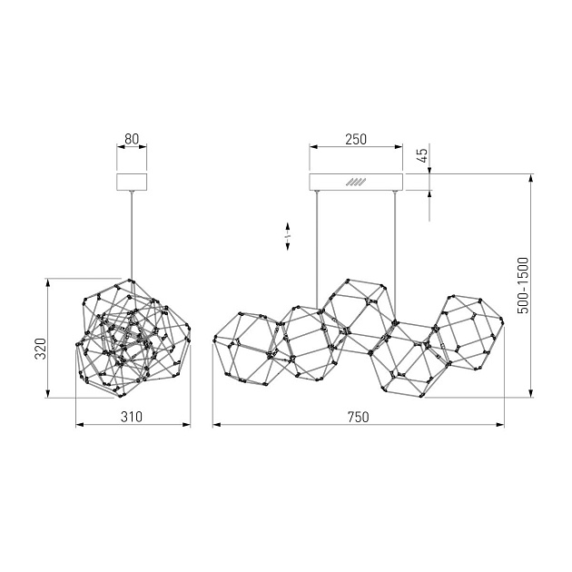 Подвесной светодиодный светильник Eurosvet Uma 90368/5 медь Фото № 2