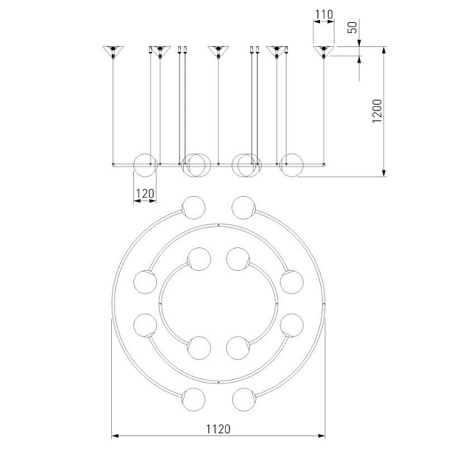 Подвесная люстра Bogates Brook 360/12 Фото № 3