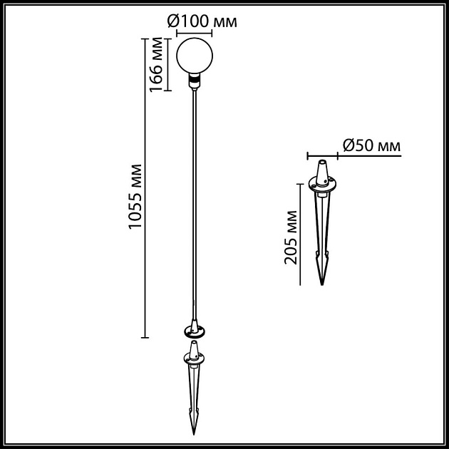 Уличный светильник Odeon Light Nature 7121/2GLB Фото № 4