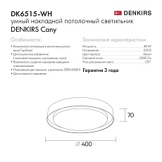 Потолочный светодиодный светильник Denkirs DK6515-WH/1 2