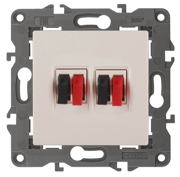 Аудиорозетка двойная ЭРА Elegance 14-3112-02 Б0034327 Фото № 1