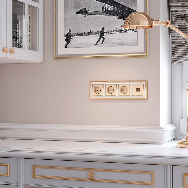 Розетка с заземлением Werkel шампань рифленый W1171010 4690389160325 Фото № 3