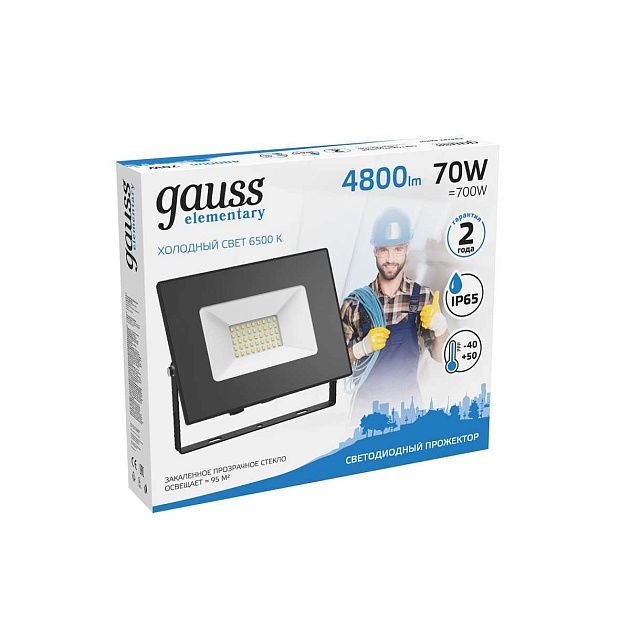 Прожектор светодиодный Gauss 70W 613100370 изображение 10 Прожектор светодиодный Gauss 70W 613100370 Фото № 10