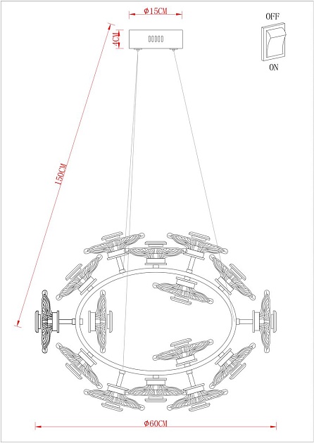 Подвесная светодиодная люстра Arte Lamp Cherish A2097LM-90GO изображение 2 Подвесная светодиодная люстра Arte Lamp Cherish A2097LM-90GO Фото № 2
