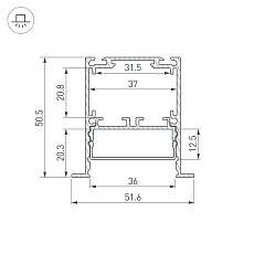 Профиль встраиваемый Arlight SL-Linia52-3L-F-2000 Anod Black 044685 4